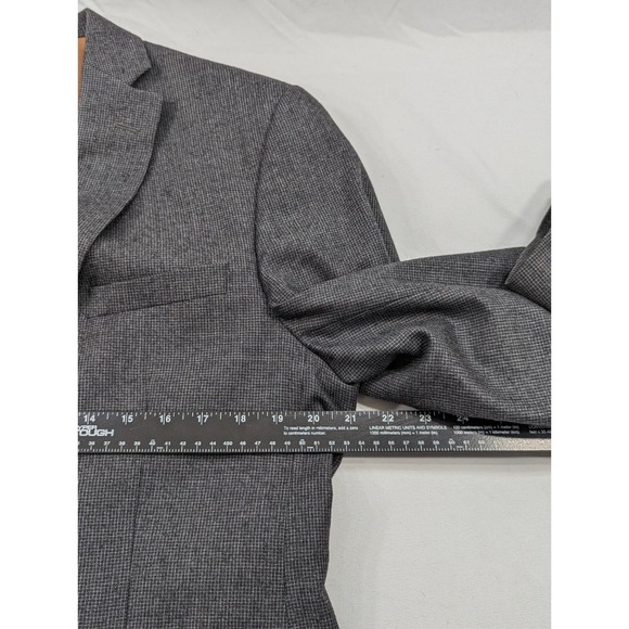 Jos. A. Bank Blazer Sport Suit Jacket Wool Cashmere 42R SLIM Gray Micro Check - Picture 13 of 14